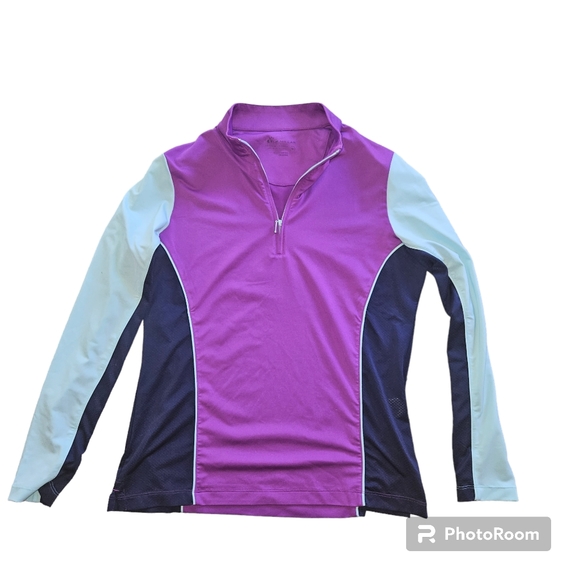 Peter Millar Tops - Peter Millar Women’s Quarter Zip Color Block Performance Pullover Size Medium